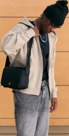 Сумка через плече Nike JORDAN MONOGRAM BAG чорно-золота MA9085-K5X