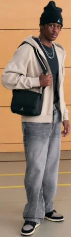 Сумка через плече Nike JORDAN MONOGRAM BAG чорно-золота MA9085-K5X