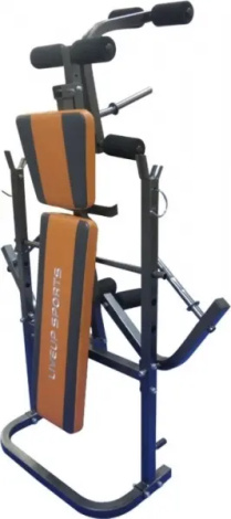 Скамья тренировочная LiveUp FITNESS WEIGHT BENCH черно-серо-оранжевая LS1101