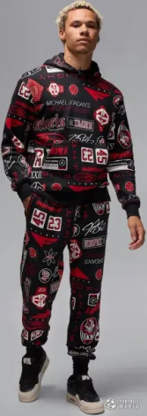 Спортивный костюм Nike JORDAN ESSENTIALS PRINTED FLEECE черный HM7254-010&HM7257-010