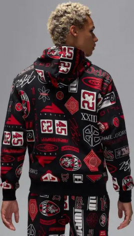 Спортивный костюм Nike JORDAN ESSENTIALS PRINTED FLEECE черный HM7254-010&HM7257-010