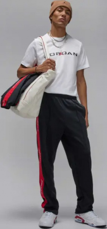 Спортивные штаны Nike JORDAN ESSENTIALS TRACKSUIT PANTS черно-красные HF9341-011