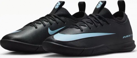 Футзалки (бампы) детские Nike JR MERCURIAL ZOOM VAPOR 16 ACADEMY IC черно-голубые FQ8411-001