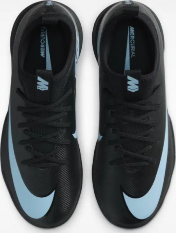 Футзалки (бампы) детские Nike JR MERCURIAL ZOOM VAPOR 16 ACADEMY IC черно-голубые FQ8411-001