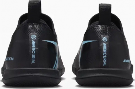 Футзалки (бампы) детские Nike JR MERCURIAL ZOOM VAPOR 16 ACADEMY IC черно-голубые FQ8411-001