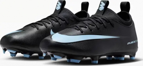 Бутсы детские Nike JR MERCURIAL ZOOM VAPOR 16 ACADEMY FG/MG черно-голубые FQ8392-001