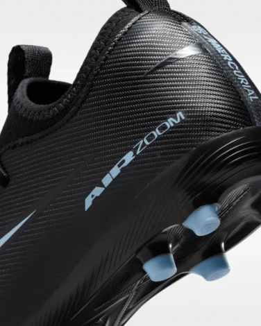 Бутсы детские Nike JR MERCURIAL ZOOM VAPOR 16 ACADEMY FG/MG черно-голубые FQ8392-001