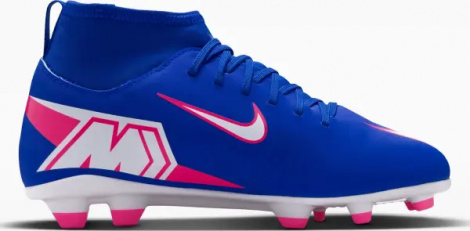Бутсы детские Nike JR MERCURIAL SUPERFLY 10 CLUB FG/MG сине-розово-белые FQ8318-446
