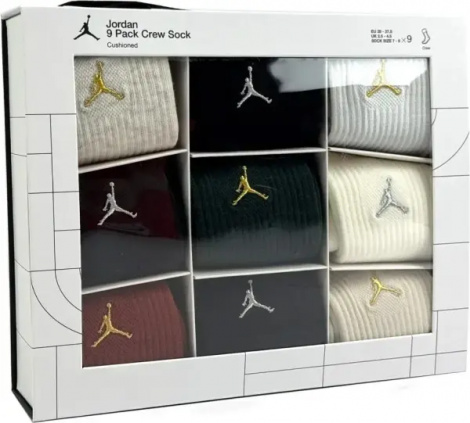 Носки Nike JORDAN HOLIDAY 9PK CREW GIFT BOX разноцветные (9 пар) BJ0810-X58