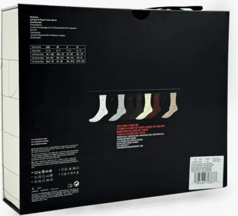 Носки Nike JORDAN HOLIDAY 9PK CREW GIFT BOX разноцветные (9 пар) BJ0810-X58