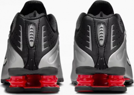 Кроссовки женские Nike SHOX R4 черно-серебряно-красные AR3565-011