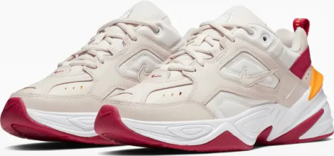 Кроссовки женские Nike M2K TEKNO бежево-красно-оранжевые AO3108-016