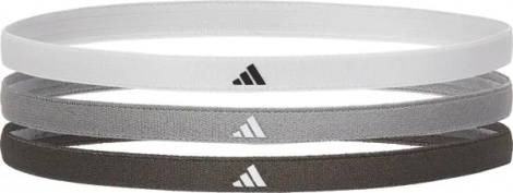 Повязки на голову Adidas HAIRBANDS 3PK белая, серая, антрацитовая (3 штуки) ADAC-16203