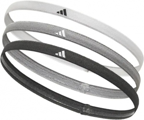 Повязки на голову Adidas HAIRBANDS 3PK белая, серая, антрацитовая (3 штуки) ADAC-16203