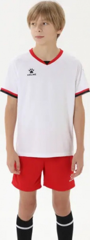 Комплект футбольной формы детский Kelme бело-красный 8551ZB31084.9100