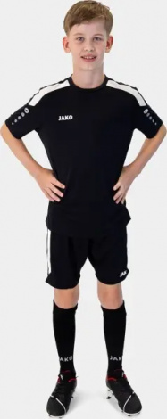 Футболка джерси детская Jako POWER S/S черно-белая 4223-800
