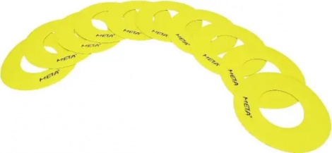 Набір плоских фішок з отворами Meta FLAT MARKER WITH HOLE SET OF 10 PK 19 см жовтий 2102005004