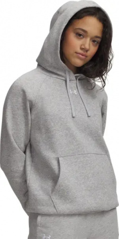 Худи женское Under Armour RIVAL FLEECE серое 1379500-013