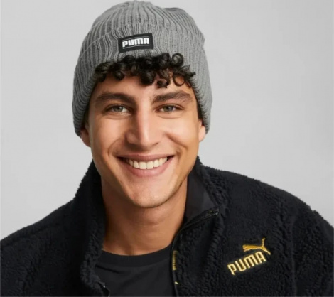 Шапка Puma CLASSIC CUFF RIBBED BEANIE серая 024038-03