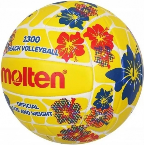 М'яч для пляжного волейболу Molten 1300 жовто-червоно-синій