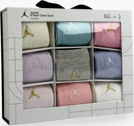 Носки Nike JORDAN HOLIDAY 9PK CREW GIFT BOX разноцветные (9 пар) BJ0810-782