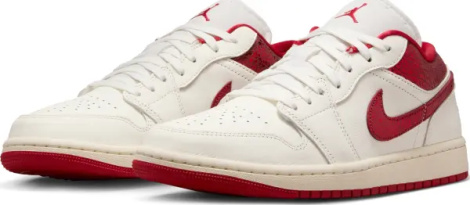 Кросівки жіночі Nike AIR JORDAN 1 LOW SE біло-червоні HJ9338-106