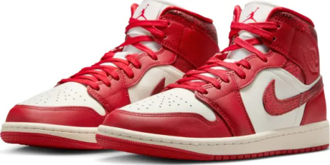 Кросівки жіночі Nike AIR JORDAN 1 MID SE червоно-білі HJ9337-106
