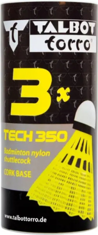 Набор воланов для бадминтона Talbot TECH 350 SHUTTLE FAST желто-красный (3 штуки) 479111