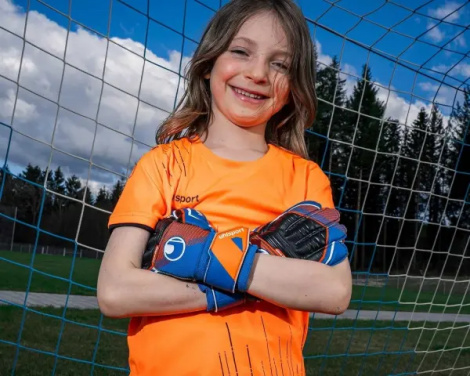 Вратарские перчатки Uhlsport POWERLINE SOFT PRO сине-оранжево-белые 1011311 01 1060