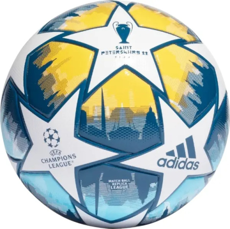 Футбольный мяч Adidas UCL LEAGUE бело-темно-сине-голубо-желтый