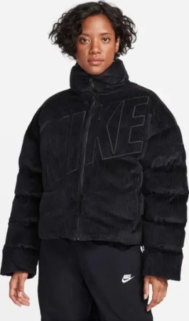 Куртка жіноча Nike SPORTSWEAR ESSENTIAL THERMA-FIT OVERSIZED CORDUROY чорна FB8727-010