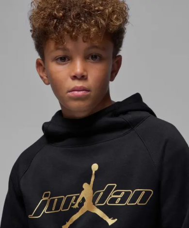 Худи подростковое Nike JORDAN MOUNTAINSIDE FLEECE черно-золотое 95F338-023