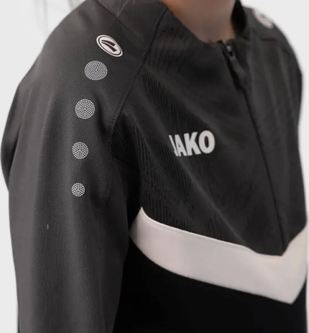 Реглан детский Jako ZIP TOP ICONIC черно-бело-серый 8624-801