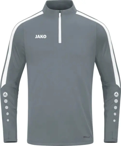Реглан детский Jako ZIP TOP POWER серо-белый 8623-840