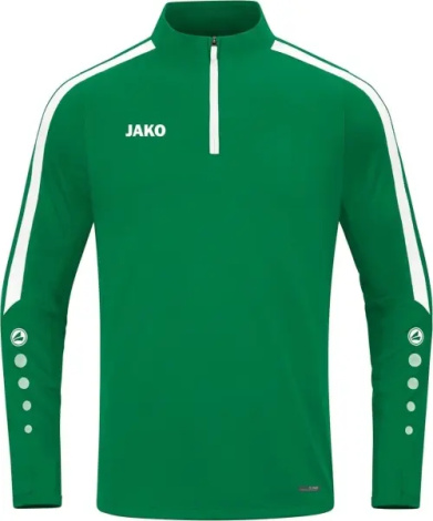 Реглан детский Jako ZIP TOP POWER зелено-белый 8623-200