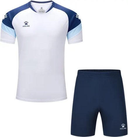 Комплект футбольной формы Kelme BRAVO бело-темно-синий 7351TX1092.9112_7351ZB1255.9416