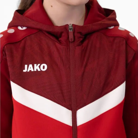 Олімпійка (мастерка) з капюшоном дитяча Jako ICONIC червоно-біло-бордова 6824-103
