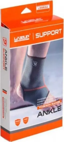 Фіксатор щиколотки LiveUp ANKLE SUPPORT сіро-чорно-помаранчевий S/M LS5634-SM
