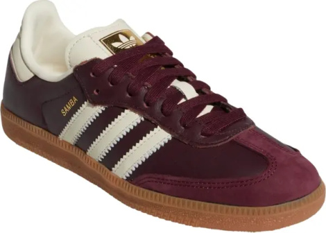 Кеди жіночі Adidas SAMBA OG бордово-молочні ID0477
