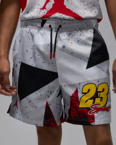 Шорти Nike JORDAN ESSENTIALS 5" POOLSIDE сіро-чорно-червоно-жовті IB8818-011