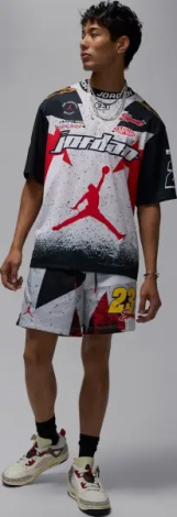 Шорти Nike JORDAN ESSENTIALS 5" POOLSIDE сіро-чорно-червоно-жовті IB8818-011