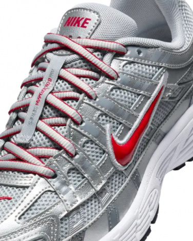 Кроссовки подростковые Nike P-6000 (GS) серебряно-красные HV5064-002