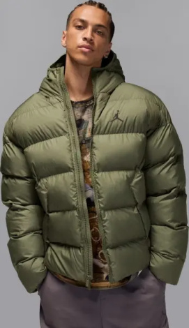 Пуховик Nike JORDAN BROOKLYN THERMA-FIT PUFFER оливковий HV0532-222