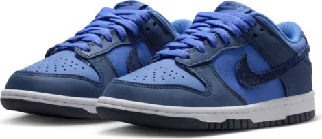 Кроссовки подростковые Nike DUNK LOW SE (GS) сине-темно-синие HQ9293-400