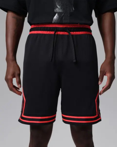 Шорты баскетбольные Nike JORDAN DRI-FIT MESH DIAMOND SHORTS черно-красные HF9910-014