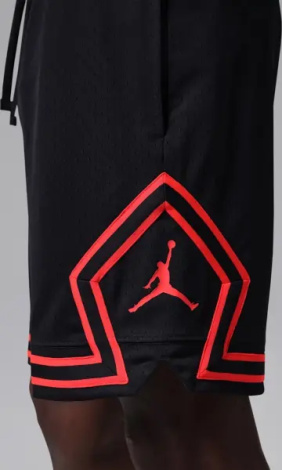 Шорты баскетбольные Nike JORDAN DRI-FIT MESH DIAMOND SHORTS черно-красные HF9910-014