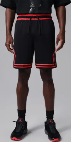 Шорты баскетбольные Nike JORDAN DRI-FIT MESH DIAMOND SHORTS черно-красные HF9910-014