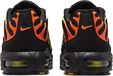 Кросівки дитячі Nike AIR MAX PLUS (PS) чорно-салатово-помаранчеві FZ0023-040