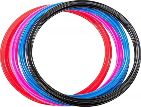 Кольца тренировочные AVK-Sport черно-сине-розово-красные (12 штук) AVK3-610-463-600-001