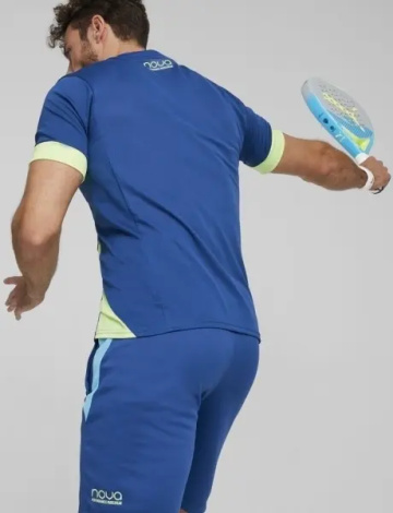 Футболка для тенісу Puma INDIVIDUAL PADEL синьо-салатова 939177-22